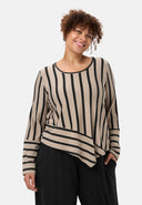 'Sienna' shirt - striped look, asymmetrical A-line