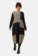 'Sienna' dress - striped look, elegant-chic