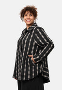 'Karena' Blusenjacke - Baumwoll-Stretch, Streifenlook