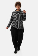 'Karina' shirt - check design & relaxed shawl collar