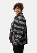 'Karina' shirt - check design & relaxed shawl collar