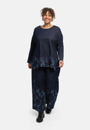'Nila' Tunika – Dark Denim, Laserdruck