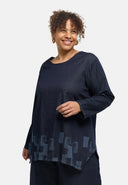 'Nila' Tunika – Dark Denim, Laserdruck