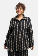 'Karena' blouse jacket - cotton stretch, striped look