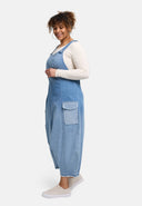 'Sky' Latzhose – Premium-Denim, Ombre & Patch-Details